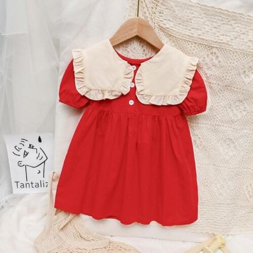 Toddler Children Clothes 2021 Summer New Princess Dress for Girls Vestidos Flower Embroidery Korean Short Sleeve Dresses Cute