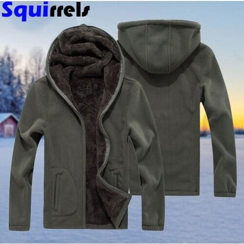 Fleece Mens Jacket Hooded Thicken Plus Sweater Student Top Polar Casual Mens Cardigan Fall/Winter New Mens Clothing