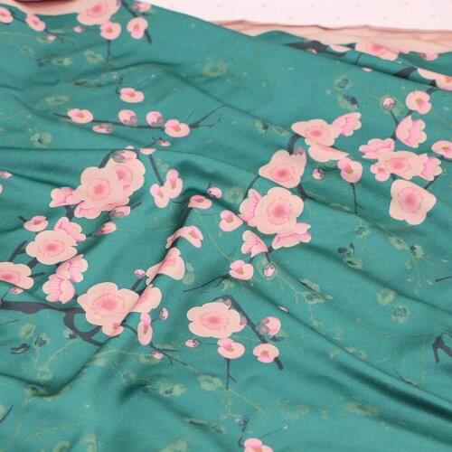 FYS7 1meter Plum Blossom Soft Gambiered Guangdong Gauze High Quality Qipao Cheongsam Fabric DIY Fabric For Sewing Hand-made