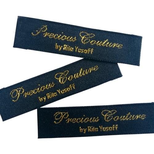 Customized Wedding Handmade Garment Tag For Needlework Woven Label For Clothing Metal Logo Sewing Accessories Fabric Tags