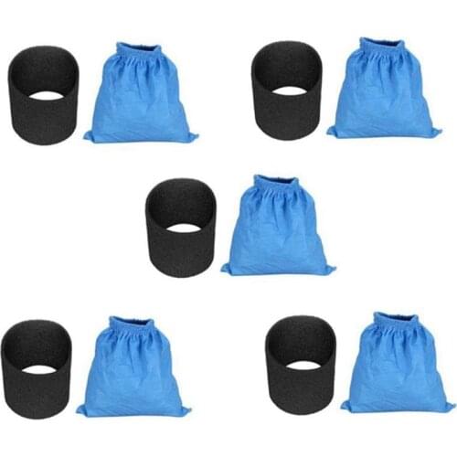 10 Pcs Textile Filter Bags Wet and Dry Foam Filter for Karcher MV1 WD1 WD2 WD3 Vacuum Cleaner Filter Bag Vacuum Cleaner