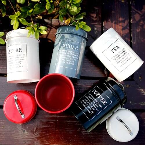Metal Colorful Seal Storage Jar Minimalist Desktop Storage Bottle Home Organizer Coffee Sugar Tea Storage Containers Box Store