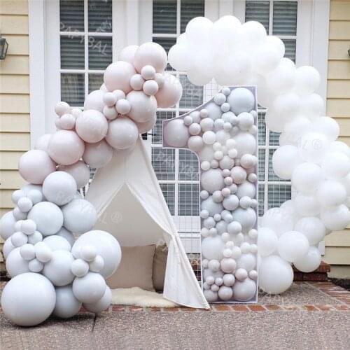 176pcs Balloons Set Blue Pink Double Layer Arch Garland Kit Ourdoor Party Background Balloons Decorations Party Globos Birthday