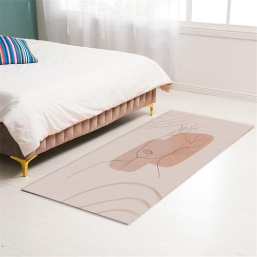 Nordic Simple Long Bathroom Mat Anti-slip Washable Kitchen Runner Mat Set Bedside Mat For Woman Room Hallway Mat Decoration
