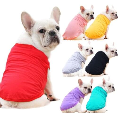 Summer Dog Vest Solid Color Dog T-shirt Cotton All Types Of Dog Clothes XS-5XL Bulldog Golden Retriever Samurabra