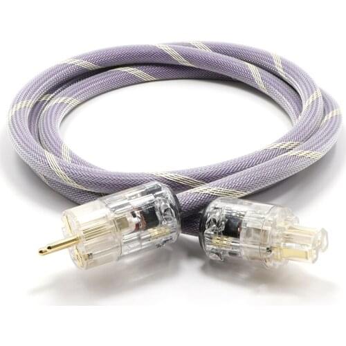 P029E Schuko gold plated Audio Cable, Hifi audio OFC Copper AC Power Cord Cable, Amp,DVD,CD,Power supply Wire