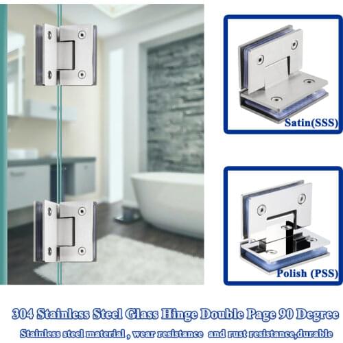 304 stainless steel glass hinge 90 degree hinge shower room fitting bathroom door splint