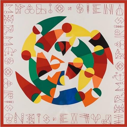 [POBING] 2017 Silk Scarf Women Geometric Shape Print Silk Foulard Female Neckerchief Bandana Square Scarves Lady Accessories