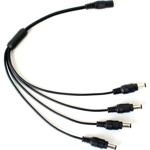 CCTV DC 1 To 4 Power Splitter Cable CCTV 4 male to 1 Female cord for Surveillance Camera CCTV Accessories
