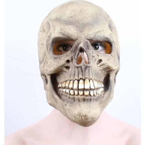 Realistic Skull Full Head Mask Creepy Halloween Party Mask Cosplay Latex Prop Club Party Costume Props Funny Adult And Children