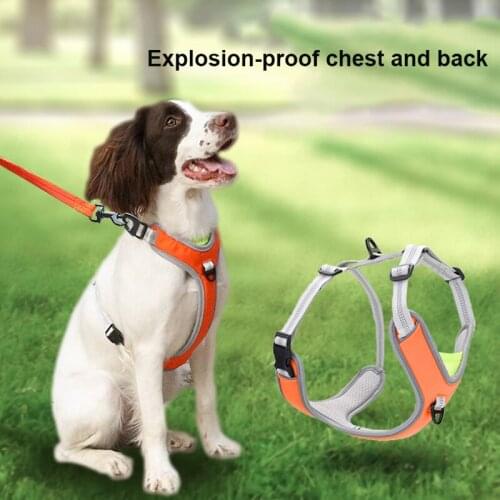 Pet Dog Harness Adjustable Reflective Dog Chest Strap Vest Outdoor Training Protective Dog Harness For Small Medium Large Dogs