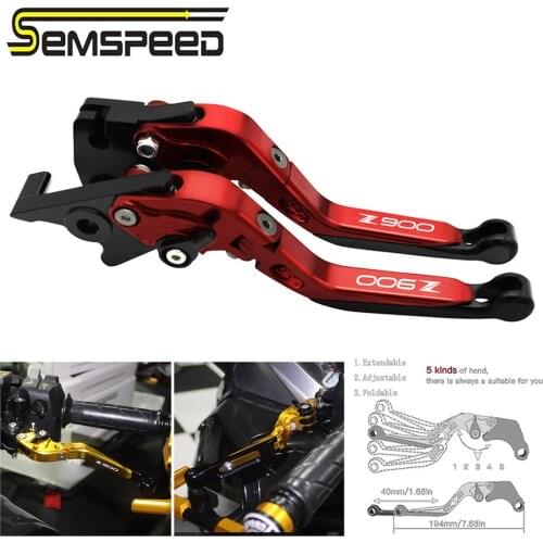 SEMSPEED Motorcycle CNC Foldable Extendable Brake Clutch Levers Handle Bar Grips End For KAWASAKI Z900RS Z 900 RS 2018 2019 2020
