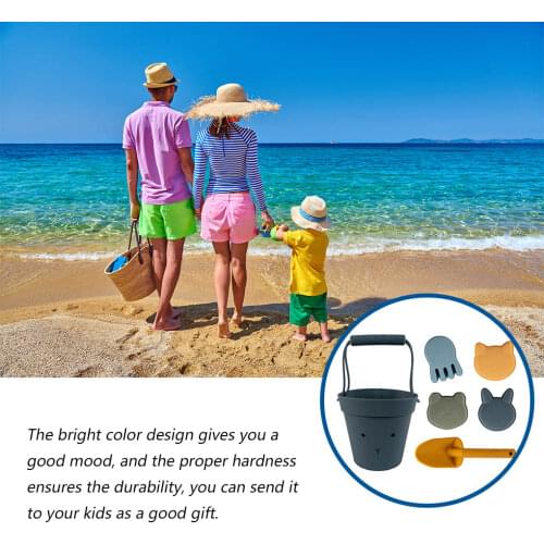 Silicone Children Beach Toys 6 Pcs Kit Baby Summer Digging Sand Tool with Shovel Water Game Play Outdoor Toy Set Sandbox for Kid