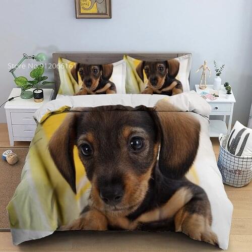 Pet Dog Bedding Set Animal Lovely Corgi Duvet Cover 2/3 Pieces Custom Home Textile Bed Cover Set For Kids Adult Gift Bedspread