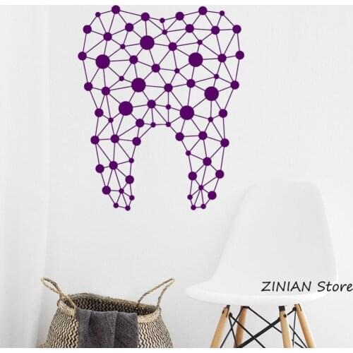 Modern Tooth Vinyl Wall Sticker Abstract Dentist Dental Clinic Decor Wall Decal Home Decorative Bathroom Waterproof Mural Z045