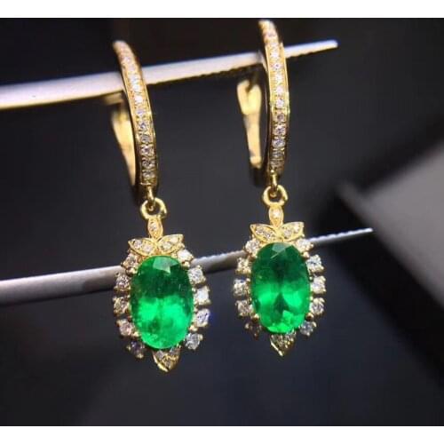 Natural and Real Emerald Earring 925 Sterling Silver Fashion Earring For Women Party Jewelry Wholesale