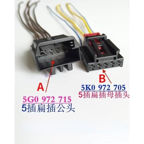 1PCS Male Or Female Taillight Lamp Plug Connector Cable For Audi VW TIGUAN Beetle CC Golf 5K0 972 705/5G0 972 715