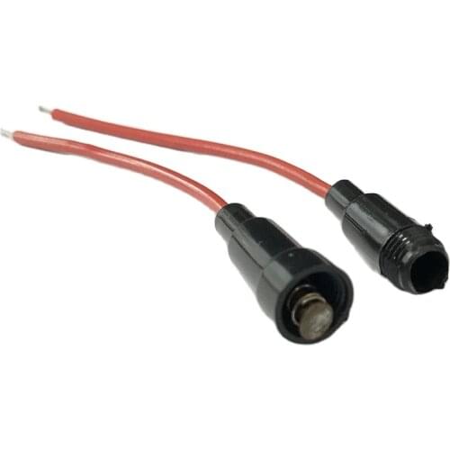 10pcs Car Auto Fuse Holder Case In-Line Black Red Plastic Screw Type With Wire 5x20mm