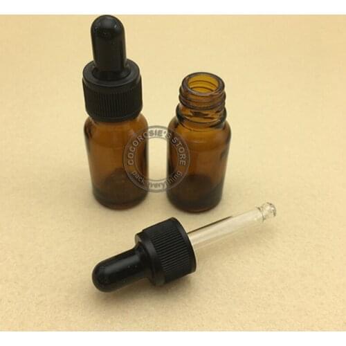 10pieces/lot)Empty 10ml Amber Glass Dropper bottle Brown Glass essential Oil bottle