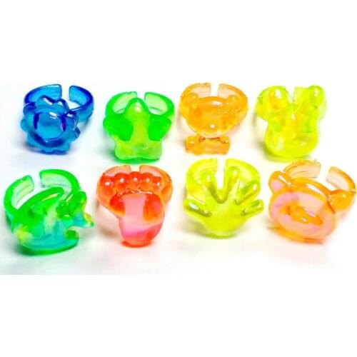 12 pc Mini Girls Kids Rings Assorted Fun Design for Vending Machine Bag Pinata Filler Novelty Birthday Party Favors Giveaways