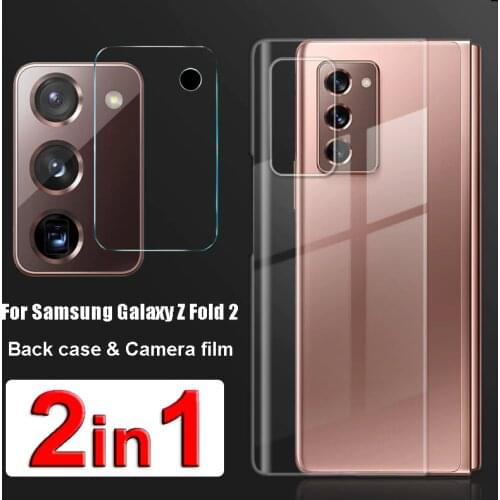 2in1 Soft TPU Case & Camera film for Samsung Galaxy Z Fold 2 Transparent Back Protective Cover for Galaxy Z Fold2 Cases