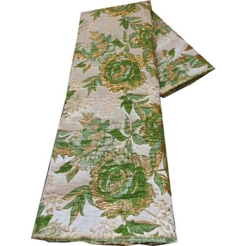 2021 High Quality African Jacquard Lace Fabric Nigerian Brocade Floral Material DIY Apparel Cloth For Sewing Wedding Party DJO3