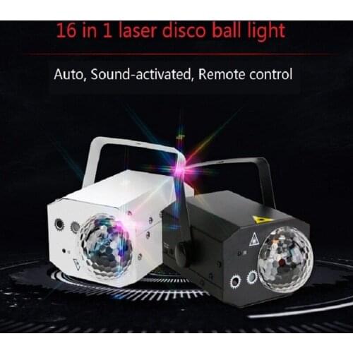 2in1 Portable Music remote control LED RGBW Lights RG Laser Stage Effect Lighting Club Disco DJ Party Bar KTV Wedding Christmas
