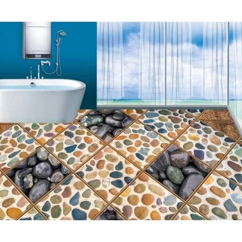 3d wallpaper for floor customize mural floor Colorful stones Living room bedroom bathroom 3d floor painting home decor wallpaper