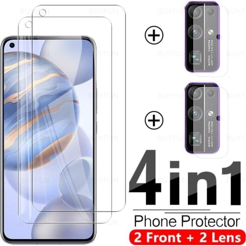 4in1 Tempered Glass Case For Honor 30 30s 30i 30 lite HD Film honer 20 20s 20 Pro 20 10 10X Lite 10i Camera Lens Protective Film