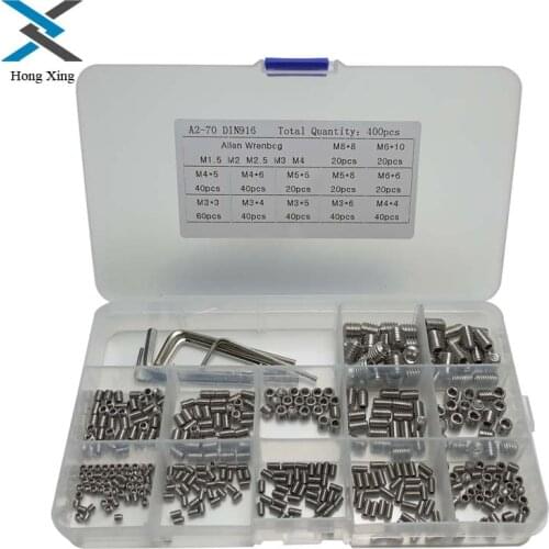 400pcs/set Cup Screw M3/M4/M5/M6/M8 Hex Stainless Steel Wood Fastening Hexagon Screws Bolt Assortment kit Socket Head