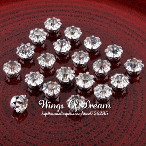 500pcs/lot 7mm Silver DIY Bling Sewing Decorative Crystal Rhinestones Clear Metal HotFix FlatBack Strass Loose Rhinestone
