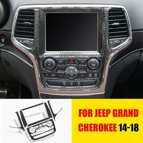 Interior Accessories For Jeep Grand Cherokee 2014-2015-2016-2017-2018 2019 Carbon Fiber Style GPS Navigation Panel Cover Trim