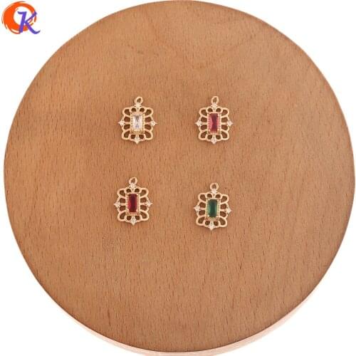 Cordial Design 50Pcs 11*13MM Jewelry Accessories/CZ Earrings Connectors/Hand Made/Crystal Charms/Earring Findings/DIY Making