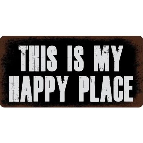 StickerPirate 677HS This is My Happy Place 5"x10" Aluminum Hanging Novelty Sign