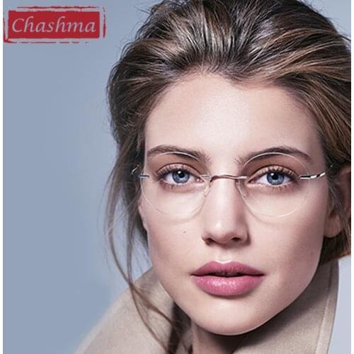 Chashma New Brand Titanium Rimless Eyeglasses Frames Ultra Light Myopia Round Vintage Glasses Optical Frame for Male and Women