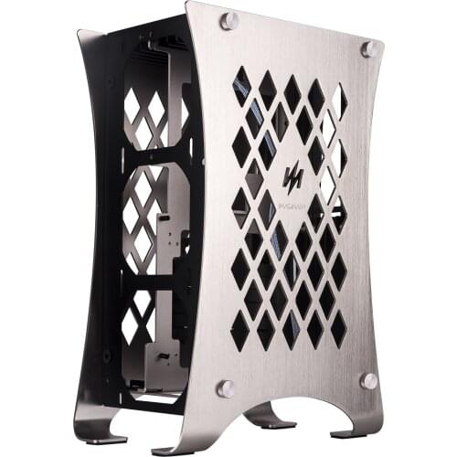 ITX Mini Computer PC Case All Aluminum Alloy Brushed Water Cooling Case - Champagne