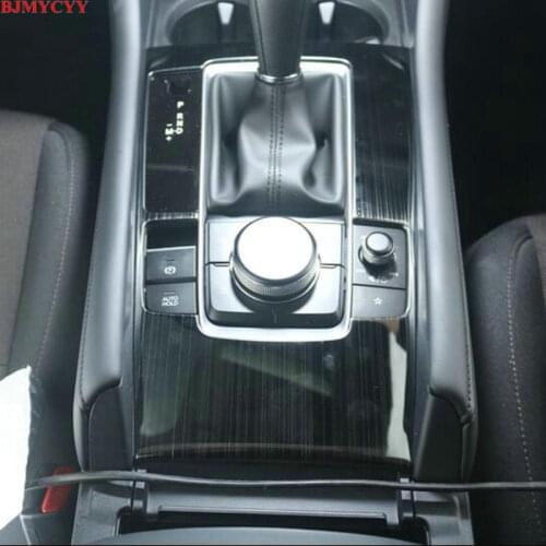 BJMYCYY Stainless steel decorative frame of automobile gear panel for Mazda 3 Axela 2020