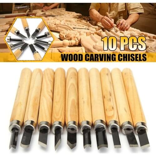 10 pieces/lots of woodcarving flea basic wood cutting DIY tools and detailed woodworking chisels hand tools