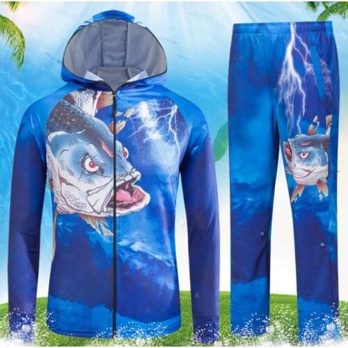 Fishing Jersey Pant Kit Men Women Summer Outdoor Anti UV Quick Drying Breathable Sun Protection Clothes Long Sleeve Clothing