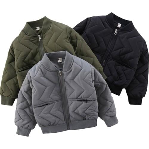 Handsome thickening cotton padded boys baseball jacket winter fall parkas fashion childrens clothes