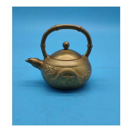 Beautiful Vintage Dragon and Phoenix Brass Teapot