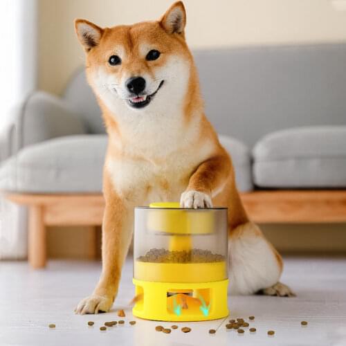 Pet Bowls Dog Food Feeder Catapult Pet Slow Press Feeder Leaker Bullet Food Dispenser Feeding Device Dog Puzzle Leaking Food Toy
