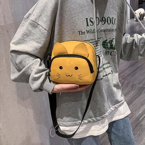 Crossobody Bags for Women Hot New Fashion Female Shoulder Bags Cute Cartoon Cat Animals Soft Plush Handbags Messenger Bags