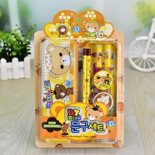 7 In 1 Stationery Set Boy Girl Gift Box Creative Student Prize Learning Cartoon Cute Supplies Kindergarten Childrens Day Gift