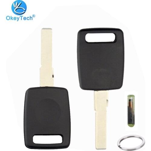 OkeyTech For Audi A3 A4 A6 B6 B7 B8 C5 C6 Q7 Transponder Car Key Shell Case Fob Uncut HU66 Blade with ID48 Blank Chip/ Key Ring