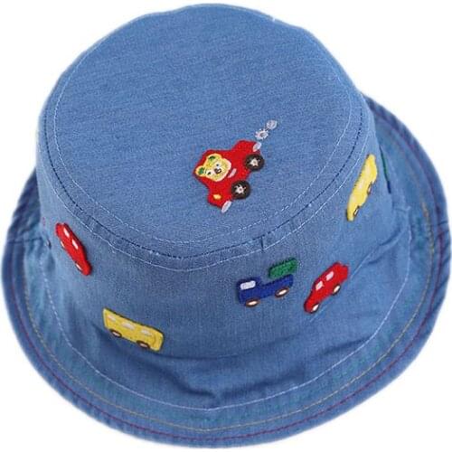 Baby Bucket Hat for Children Cartoon Car Cap Baby Girl Hats Kids Sunhat Cotton Spring Summer Toddler Girl Outdoor Visor Hats