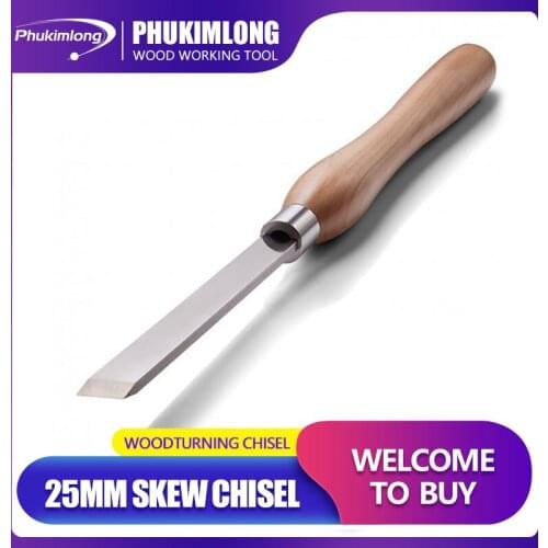 Phukimlong M2 HSS 25mm SKEW CHISEL Wood Working Tools Wood Turning Chisel