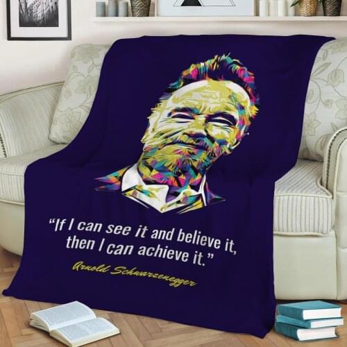 Arnold Quotes 3D Print Plush Blanket Throw On Sofa Home Decor Soft Warmth Washable Nap Blanket Dropshipping