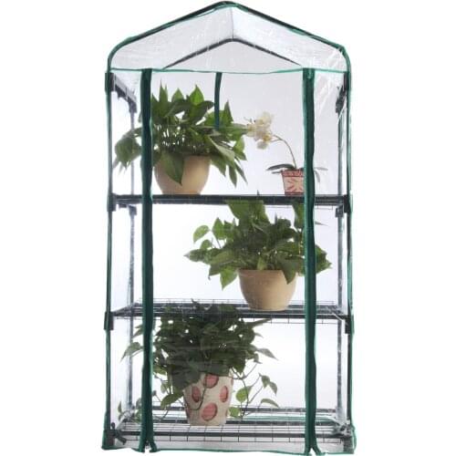 3-Tier Portable Greenhouse PVC Cover Garden Cover Plants Flower House 126x69x49cm Corrosion-resistant Waterproof