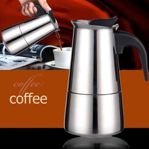 Newly Portable Espresso Coffee Maker Pot Stainless Steel Coffee Brewer Kettle for Pro Barista